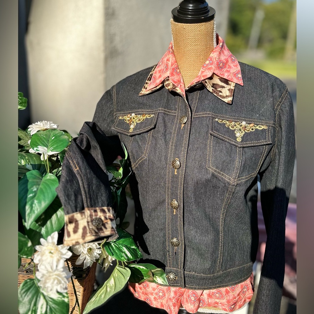 Vintage Embellished Jean Jacket, Cowgirl